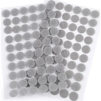 Zip Suchý zip samolepicí kolečka Ø15 mm, 60 párů - šedá