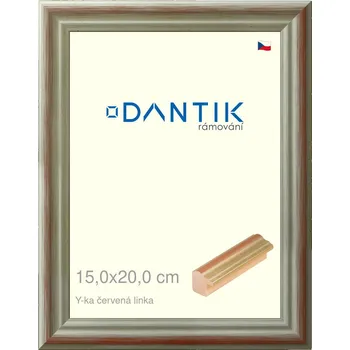 Rám na obraz DANTIK rámeček 15x20 | Y-ka červená linka (Sklo Čiré) (Vyrobeno s láskou u nás v DANTIKU)