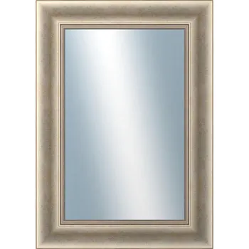 Zrcadlo DANTIK - Zarámované zrcadlo - rozměr s rámem cca 50x70 cm z lišty KŘÍDLO velké stříbrné patina (2773)