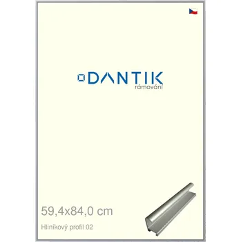 Rám na obraz DANTIK rámeček 59,4x84 | ALU profil 7002 Stříbrná matná (Plexi Čiré) (Vyrobeno s láskou u nás v DANTIKU)