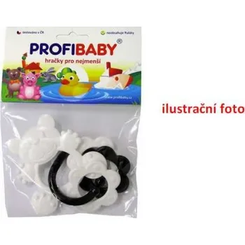 Kousátka zvířátka s přívěsky černobílé plast 9cm