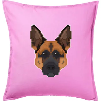 Polštář Německý ovčák - Rozkostičkovaný - Polštář 50x50 - 50x50 - Pouze potah ( Růžová )