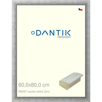 Rám na obraz DANTIK rámeček 60x80 | PAINT modrá velká (Plexi Čiré) (Vyrobeno s láskou u nás v DANTIKU)