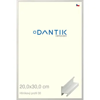 Rám na obraz DANTIK rámeček 20x30 | ALU profil 6030 Dýha bílá (Sklo Čiré) (Vyrobeno s láskou u nás v DANTIKU)