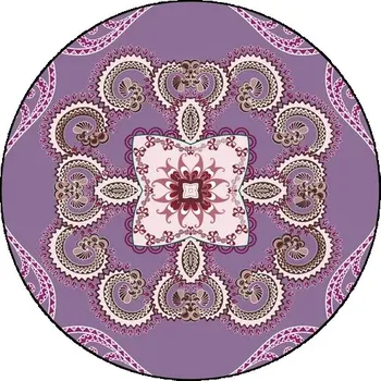 Koberec Fialový kulatý koberec s mandalou - 8,60 cm x 60 cm