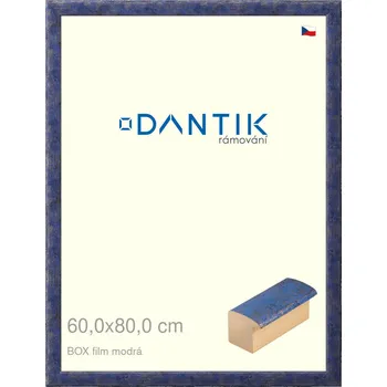 Rám na obraz DANTIK rámeček 60x80 | BOX film modrá (Plexi Čiré) (Vyrobeno s láskou u nás v DANTIKU)