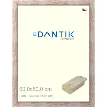 Rám na obraz DANTIK rámeček 60x80 | PAINT červená velká (Plexi Čiré) (Vyrobeno s láskou u nás v DANTIKU)