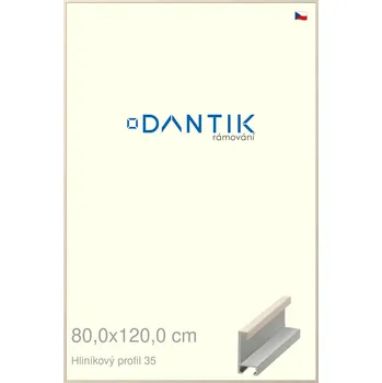 Rám na obraz DANTIK rámeček 80x120 | ALU profil 6035 Dýha slonová kost (Plexi Čiré) (Vyrobeno s láskou u nás v DANTIKU)