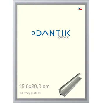 Rám na obraz DANTIK rámeček 15x20 | ALU profil 7002 Stříbrná matná (Sklo Čiré) (Vyrobeno s láskou u nás v DANTIKU)