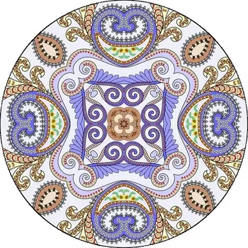 Koberec Fialový kulatý koberec s mandalou - 5,60 cm x 60 cm