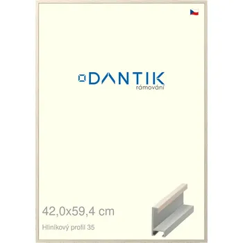 Rám na obraz DANTIK rámeček 42x59,4 | ALU profil 6035 Dýha slonová kost (Plexi Čiré) (Vyrobeno s láskou u nás v DANTIKU)