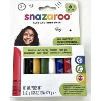 Karnevalový doplněk Snazaroo tyčinky na obličej 6 ks