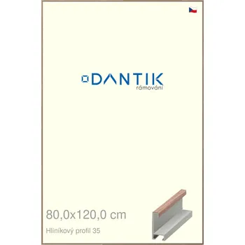 Rám na obraz DANTIK rámeček 80x120 | ALU profil 6035 Dýha ořech raw (Plexi Čiré) (Vyrobeno s láskou u nás v DANTIKU)