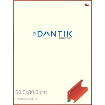 Rám na obraz DANTIK rámeček 60x80 | ALU profil 6030 Dýha barevná červená třešeň (Plexi Čiré) (Vyrobeno s láskou u nás v DANTIKU)