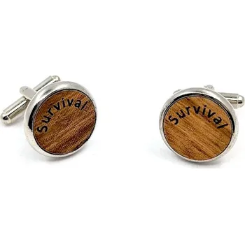 Manžetový knoflíček Manžetové knoflíčky dřevěné, Survival