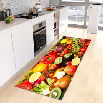 Koberec Kuchyňský protiskluzový koberec s 3D potiskem jahod - 12,40 x 120 cm 16 x 47 palců