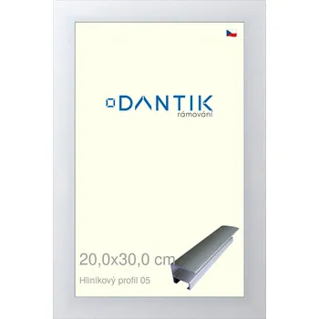 Rám na obraz DANTIK rámeček 20x30 | ALU profil 7005 Stříbrná matná (Sklo Čiré) (Vyrobeno s láskou u nás v DANTIKU)