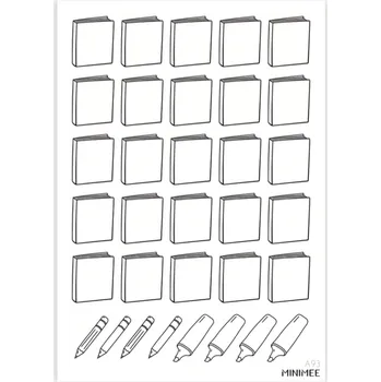 Dětské zboží MINIMEE Papírové samolepky v aršíku A5 Kniha nebo BuJo