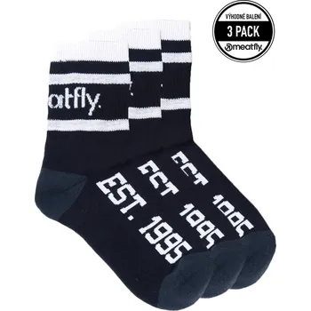 Dámské ponožky Unisex ponožky Meatfly Long Triple Pack černá M