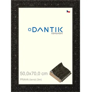 Rám na obraz DANTIK rámeček 50x70 | PRAHA černá (Plexi Čiré) (Vyrobeno s láskou u nás v DANTIKU)