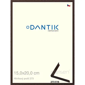 Rám na obraz DANTIK rámeček 15x20 | ALU profil 7273 Dýha wenge tmavá (Sklo Čiré) (Vyrobeno s láskou u nás v DANTIKU)