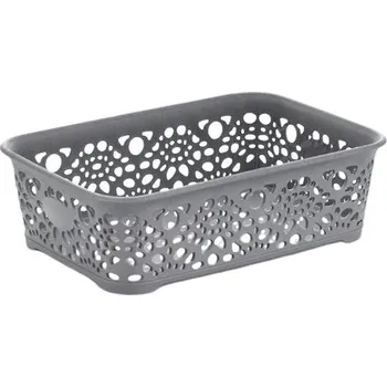 Odpadkový koš Mega Plast, Košík MONAKO XS, 6 × 20 × 14 cm, šedá metalíza