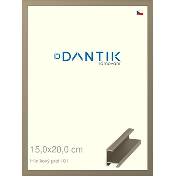 Rám na obraz DANTIK rámeček 15x20 | ALU profil 6001 champagne (Sklo Čiré) (Vyrobeno s láskou u nás v DANTIKU)