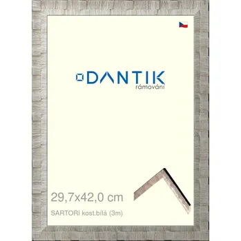 Rám na obraz DANTIK rámeček 29,7x42 | SARTORI kost.bílá (Plexi Čiré) (Vyrobeno s láskou u nás v DANTIKU)