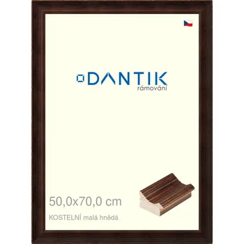 Rám na obraz DANTIK rámeček 50x70 | KOSTELNÍ malá hnědá (Plexi Čiré) (Vyrobeno s láskou u nás v DANTIKU)