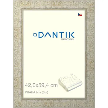 Rám na obraz DANTIK rámeček 42x59,4 | PRAHA Bílá (Plexi Čiré) (Vyrobeno s láskou u nás v DANTIKU)