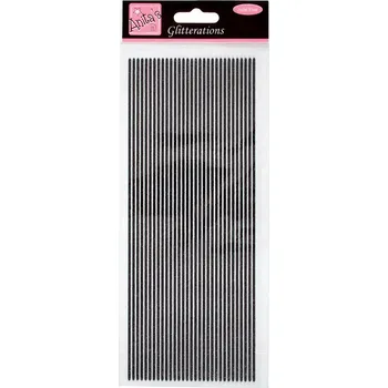 samolepka Samolepky proužky glitter černé