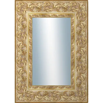 Zrcadlo DANTIK - Zarámované zrcadlo - rozměr s rámem cca 50x70 cm z lišty KŘÍDLO zdobné zlaté (2890)