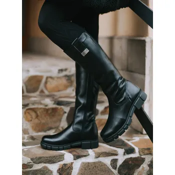 Dámské kozačky Dámské černé kozačky z pravé kůže MARINA, VELIKOST 38