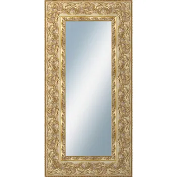 Zrcadlo DANTIK - Zarámované zrcadlo - rozměr s rámem cca 50x100 cm z lišty KŘÍDLO zdobné zlaté (2890)