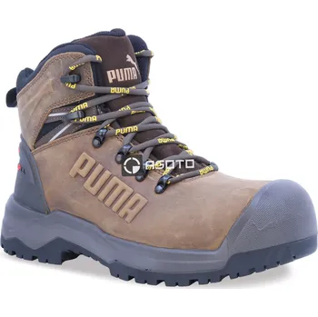 Pracovní obuv PUMA Iron HD Brown Mid S3 hnědá pánská pracovní obuv AKCE 47