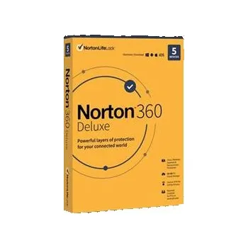 Antivir NortonLifeLock NORTON 360 DELUXE 50GB +VPN 1 uživatel pro 5 zařízení na 2 roky - ESD ESD-21435535