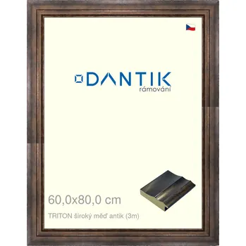Rám na obraz DANTIK rámeček 60x80 | TRITON široký měď antik (Plexi Čiré) (Vyrobeno s láskou u nás v DANTIKU)