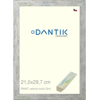 Rám na obraz DANTIK rámeček 21x29,7 | PAINT zelená malá (Sklo Čiré) (Vyrobeno s láskou u nás v DANTIKU)