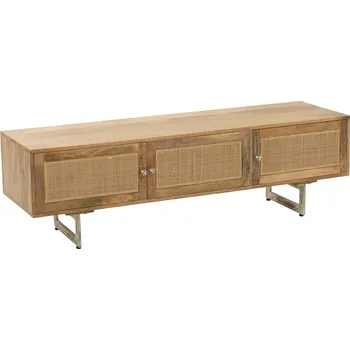 Televizní stolek Dřevěný TV stolek z mangového dřeva s výpletem Ginna - 120*43*49 cm