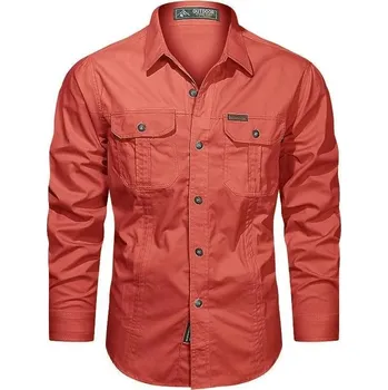 Pánská košile Pánská košile s náprsními kapsami Barva: Červená, Velikost: 5XL