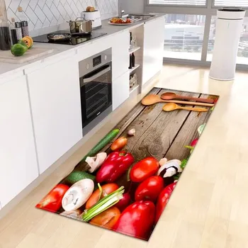 Koberec Kuchyňský protiskluzový koberec s 3D potiskem jahod - 13,40 x 120 cm 16 x 47 palců