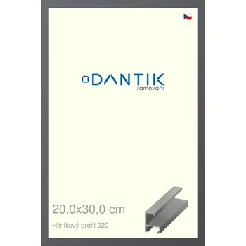 Rám na obraz DANTIK rámeček 20x30 | ALU profil 6220 Ocelová (Sklo Čiré) (Vyrobeno s láskou u nás v DANTIKU)