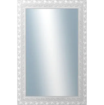 Zrcadlo DANTIK - Zarámované zrcadlo - rozměr s rámem cca 80x120 cm z lišty ROKOKO stříbrná házená (2881)