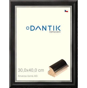 Rám na obraz DANTIK rámeček 30x40 | ANIVERSA černá AG (Plexi Čiré) (Vyrobeno s láskou u nás v DANTIKU)