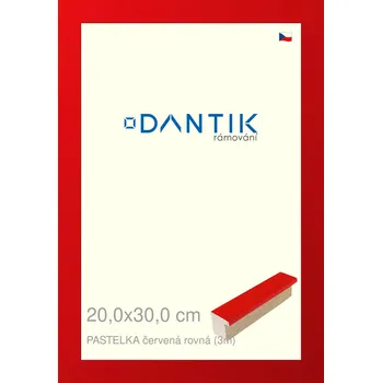 Rám na obraz DANTIK rámeček 20x30 | PASTELKA červená rovná (Sklo Čiré) (Vyrobeno s láskou u nás v DANTIKU)