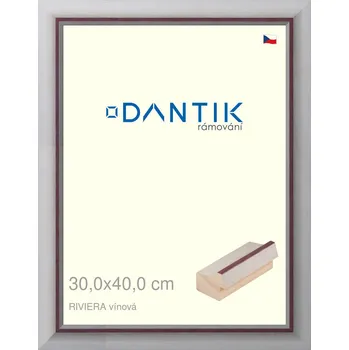 Rám na obraz DANTIK rámeček 30x40 | RIVIERA vínová (Plexi Čiré) (Vyrobeno s láskou u nás v DANTIKU)