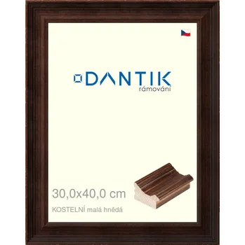 Rám na obraz DANTIK rámeček 30x40 | KOSTELNÍ malá hnědá (Plexi Čiré) (Vyrobeno s láskou u nás v DANTIKU)