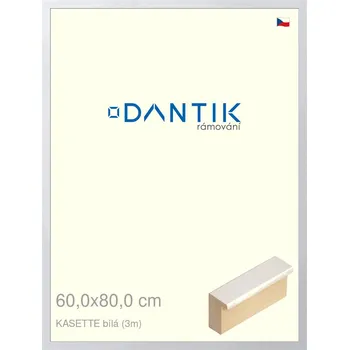 Rám na obraz DANTIK rámeček 60x80 | KASSETTE bílá (Plexi Čiré) (Vyrobeno s láskou u nás v DANTIKU)