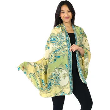 Šátek Himalife Maxi šátek Paisley - žlutá se zlatou