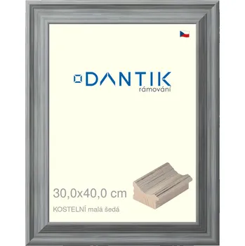 Rám na obraz DANTIK rámeček 30x40 | KOSTELNÍ malá šedá (Plexi Čiré) (Vyrobeno s láskou u nás v DANTIKU)